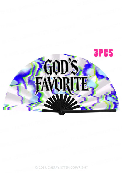 Gods Favorite Y2K Rave Hand Fan Cherrykitten