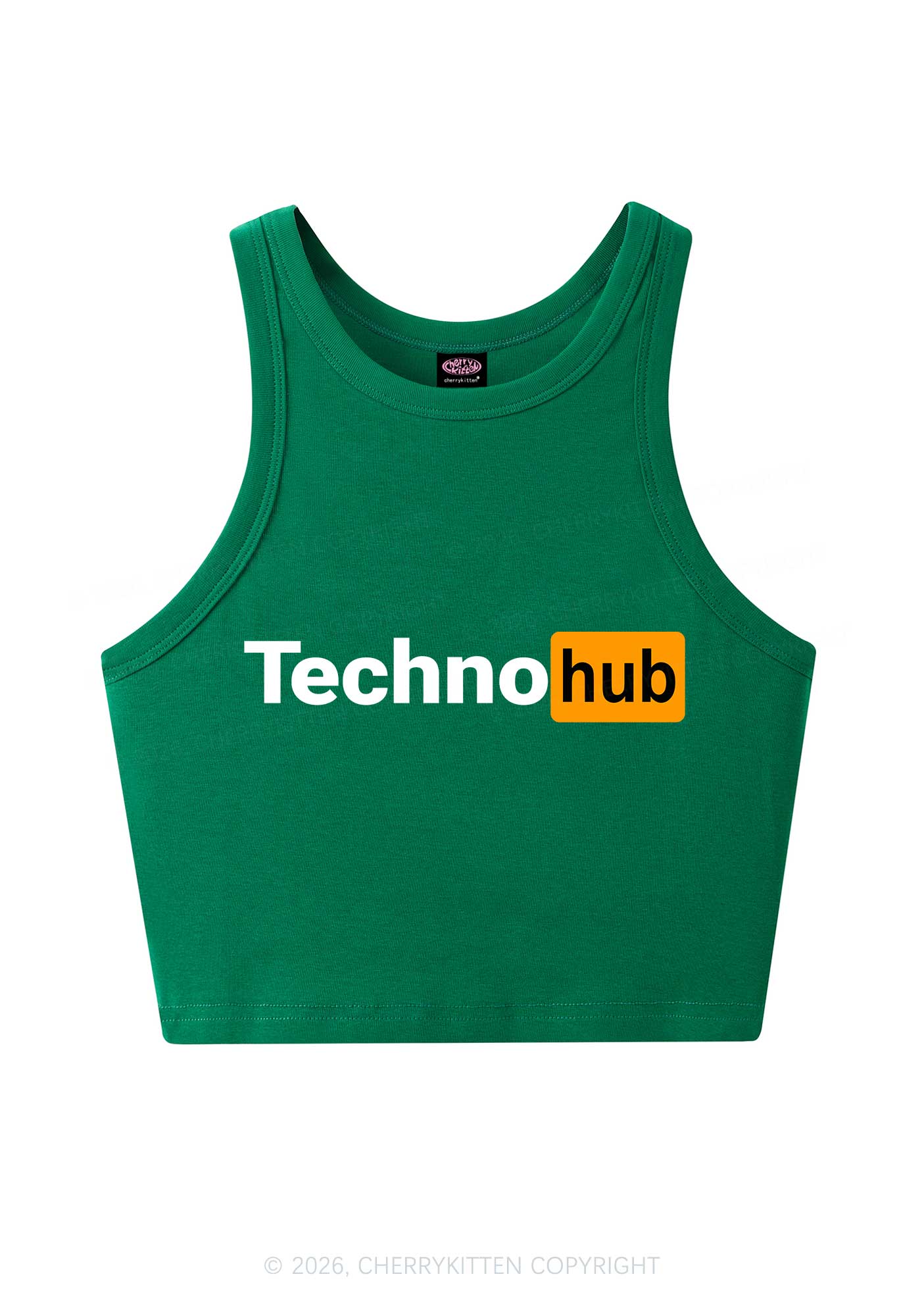 Techno Hub Y2K Crop Tank Top Cherrykitten