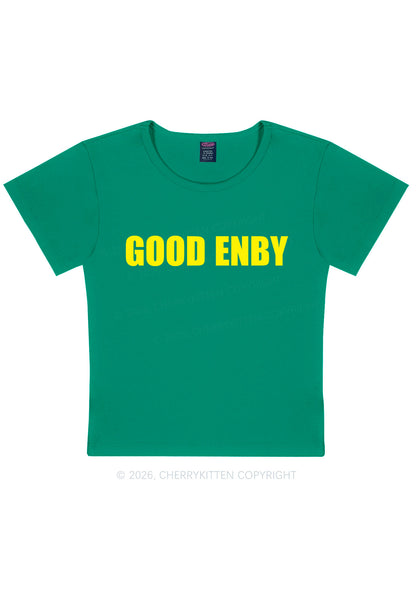 Good Enby Pride Y2K Baby Tee Cherrykitten