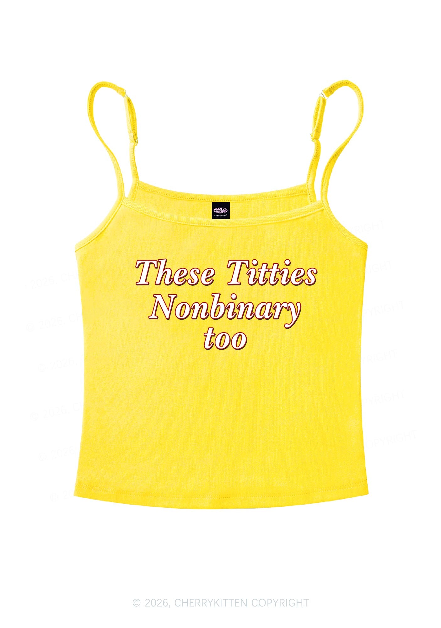 Txtties Nonbinary Too Y2K Spaghetti Strap Cami Cherrykitten