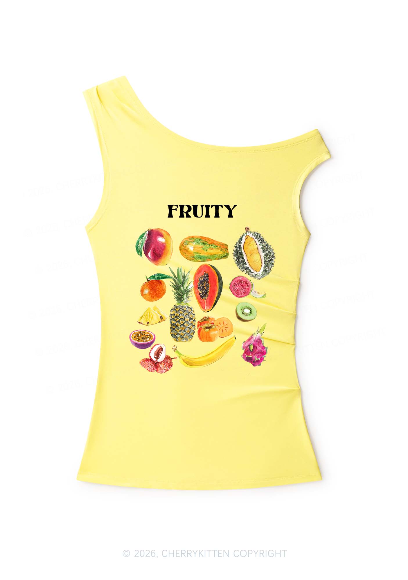 Fruity Y2K Off Shoulder Tank Top Cherrykitten