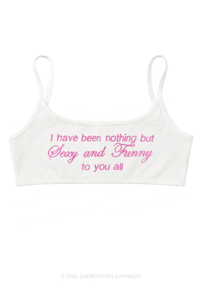 Embroidered I Have Been Nothing Y2K Super Crop Cami Cherrykitten