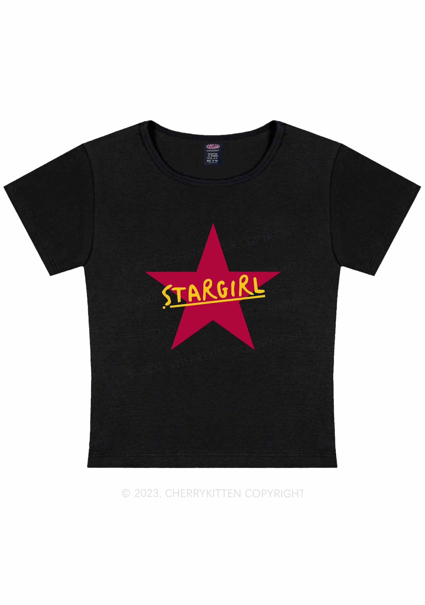 Curvy Stargirl Y2K Baby Tee Cherrykitten