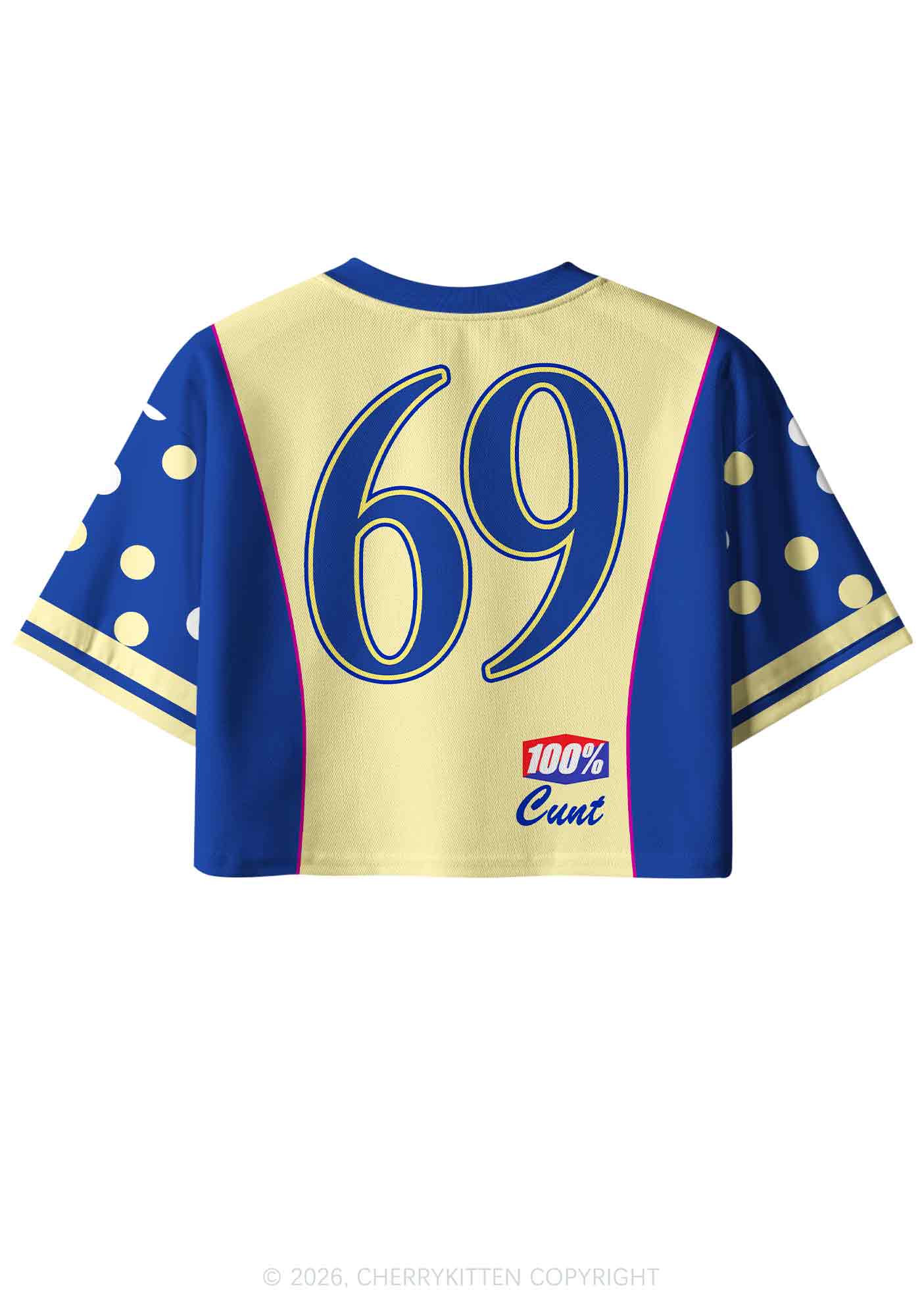 Yellow Dots Totally Cxxt Y2K Crop Sport Jersey Shirts Cherrykitten