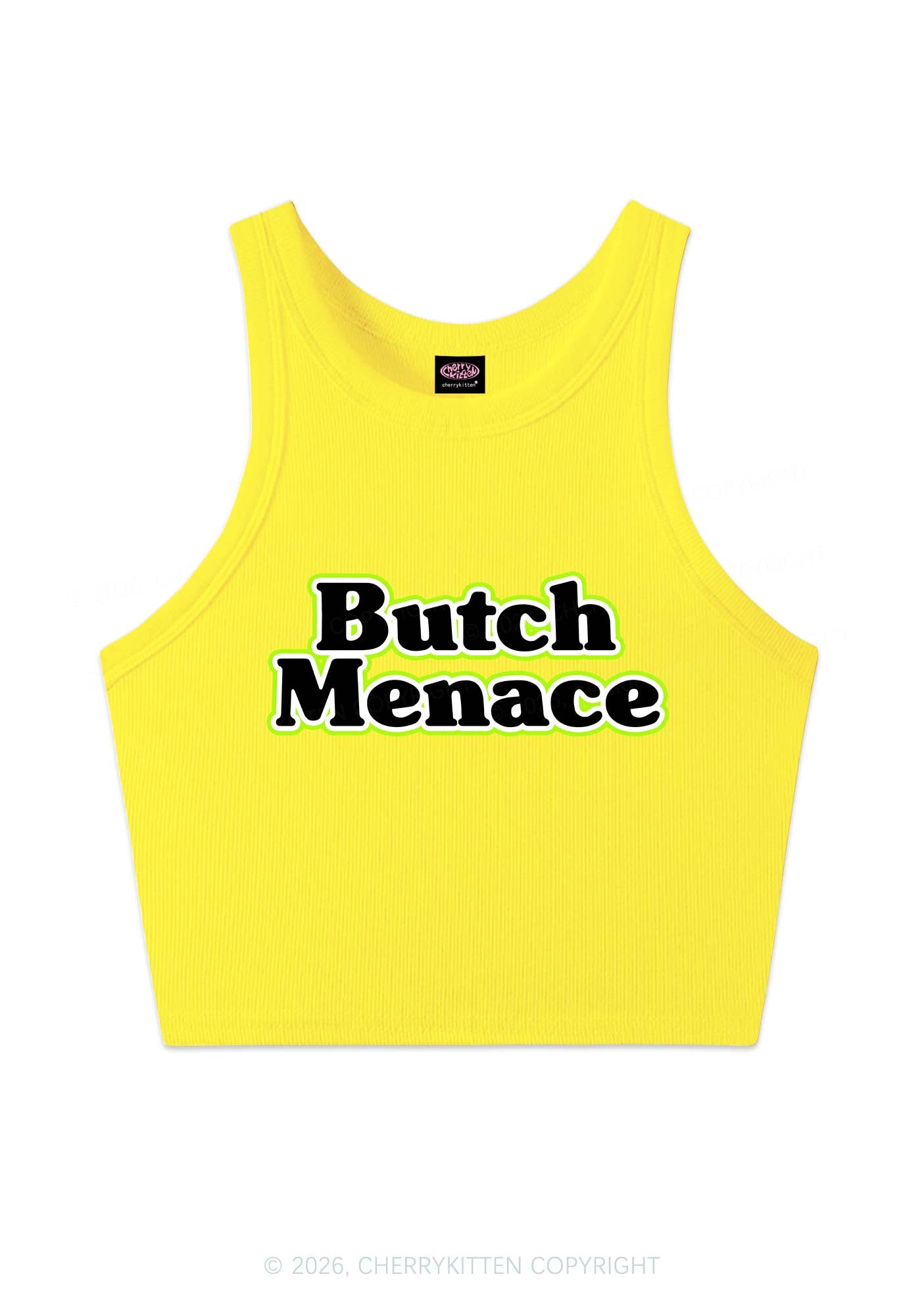 Butch Menace Pride Y2K Crop Tank Top Cherrykitten