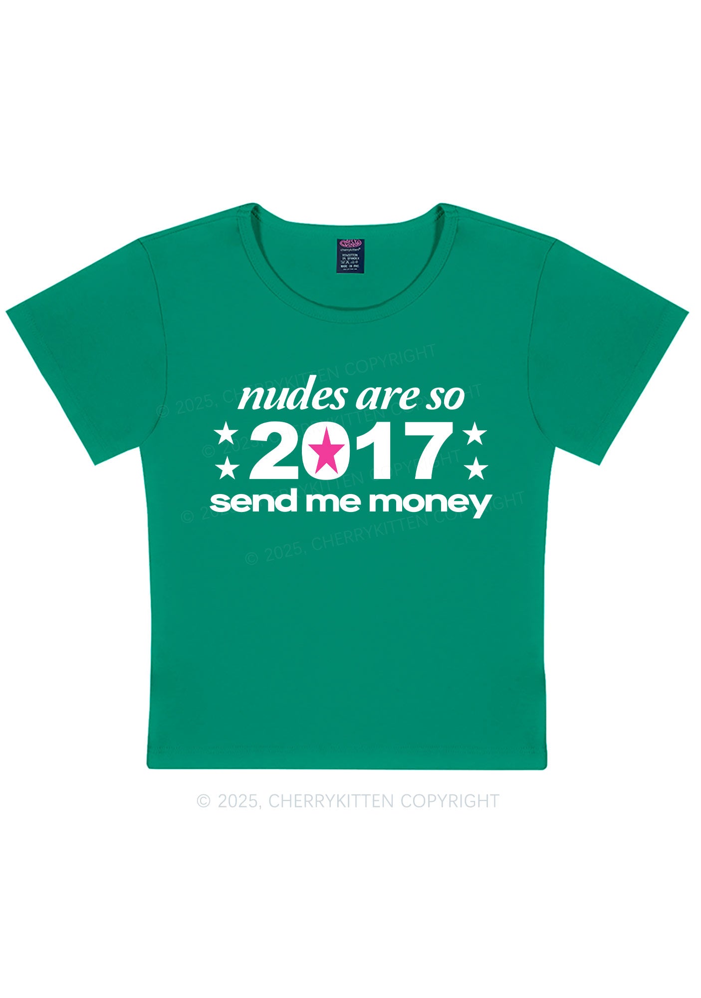 Nxdes Send Me Money Y2K Baby Tee Cherrykitten