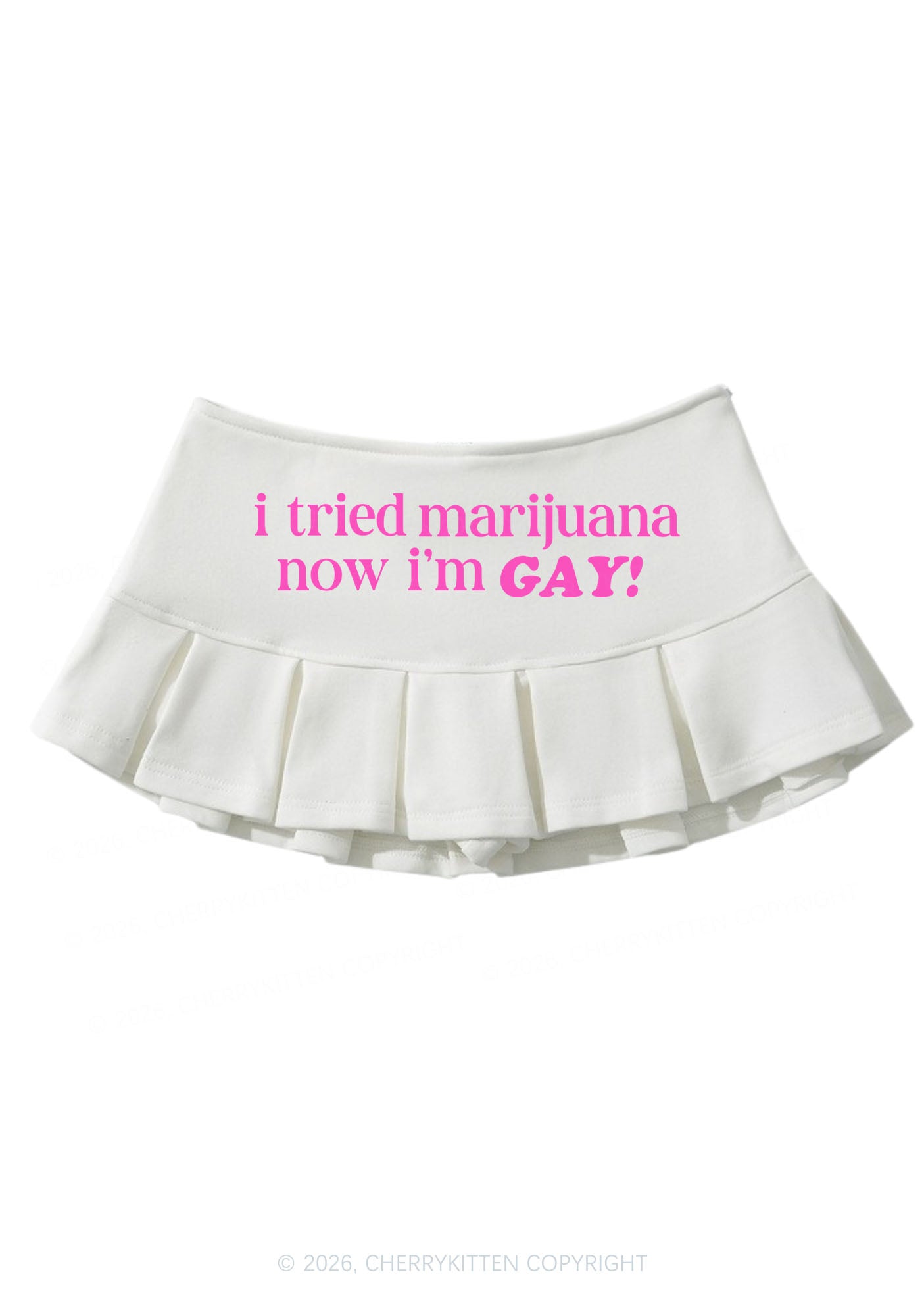 Now Im Gay Pride Y2K Mini Pleated Skirts Cherrykitten