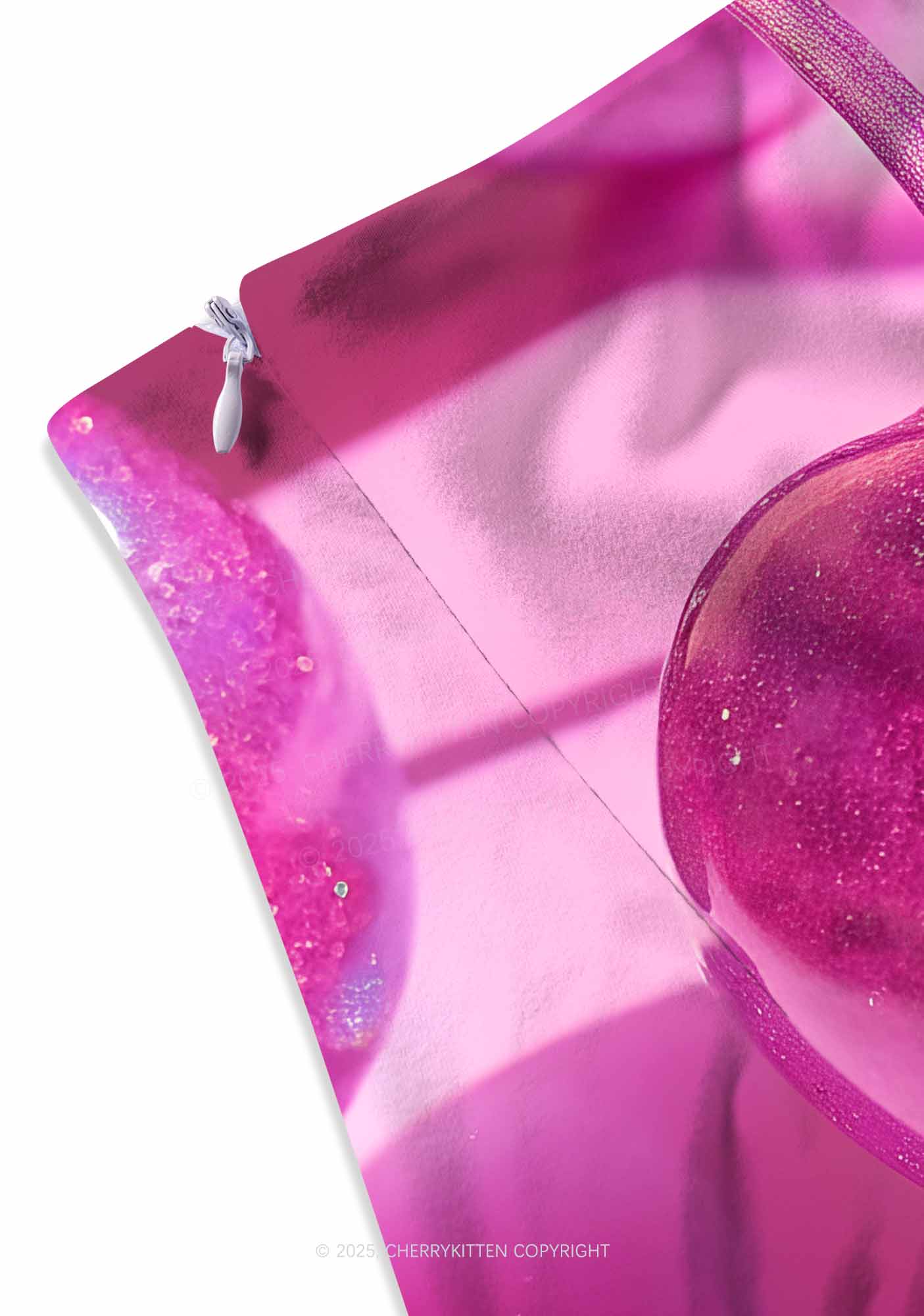 Glitter Pink Cherry Y2K Print Mini Skirt Cherrykitten