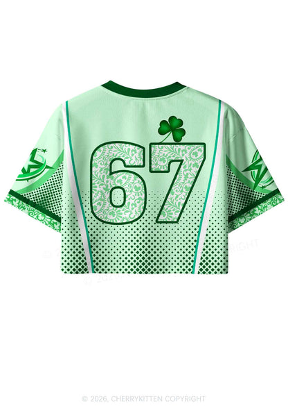 Custom Drink Up Bxxches St Patricks Y2K Crop Sport Jersey Shirts Cherrykitten
