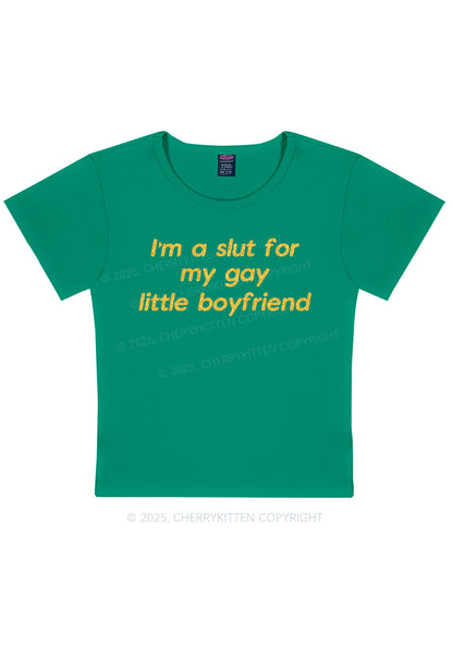 Glitter Slxt For My Gay BF Y2K Baby Tee Cherrykitten