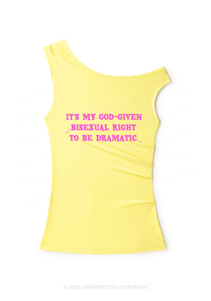 God Given Bisexual Right Pride Y2K Off Shoulder Tank Top Cherrykitten