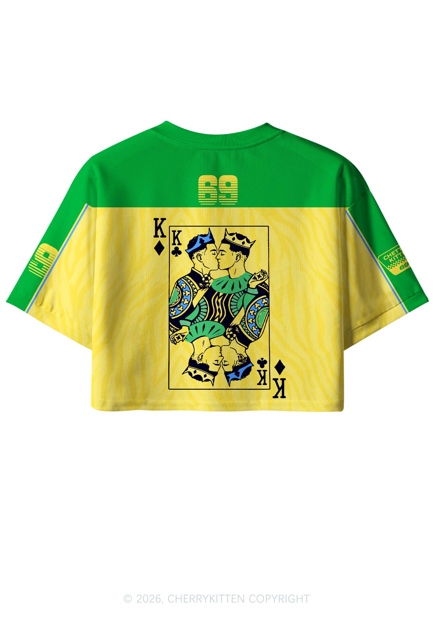 Yellow Gay King Pride Y2K Crop Sport Jersey Shirts Cherrykitten