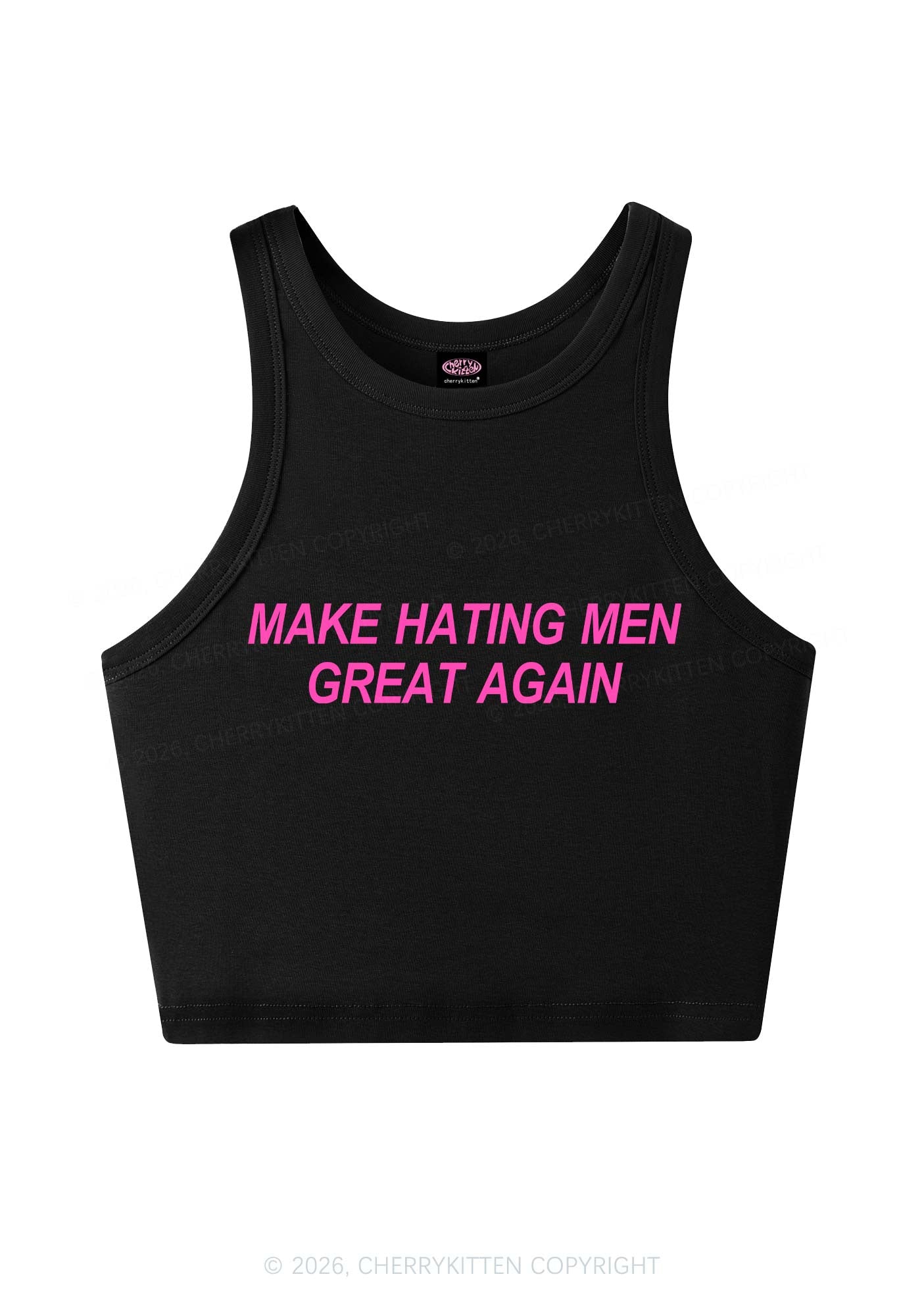 Make Hating Men Great Again Y2K Crop Tank Top Cherrykitten