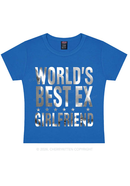 Best Ex Girlfriend Silver Foil Printed Y2K Baby Tee Cherrykitten