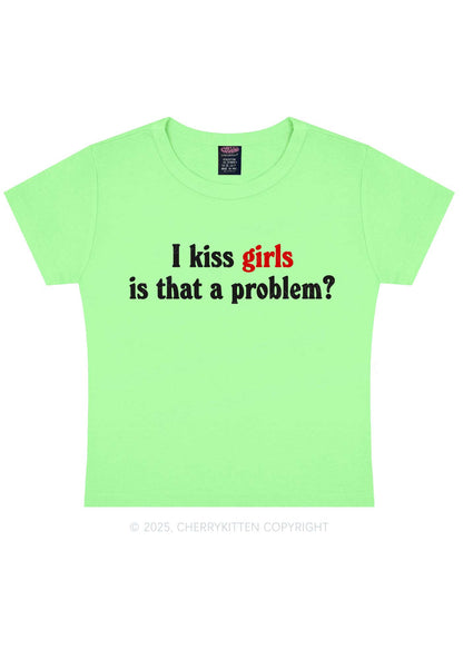 I Kiss Girls Y2K Baby Tee Cherrykitten