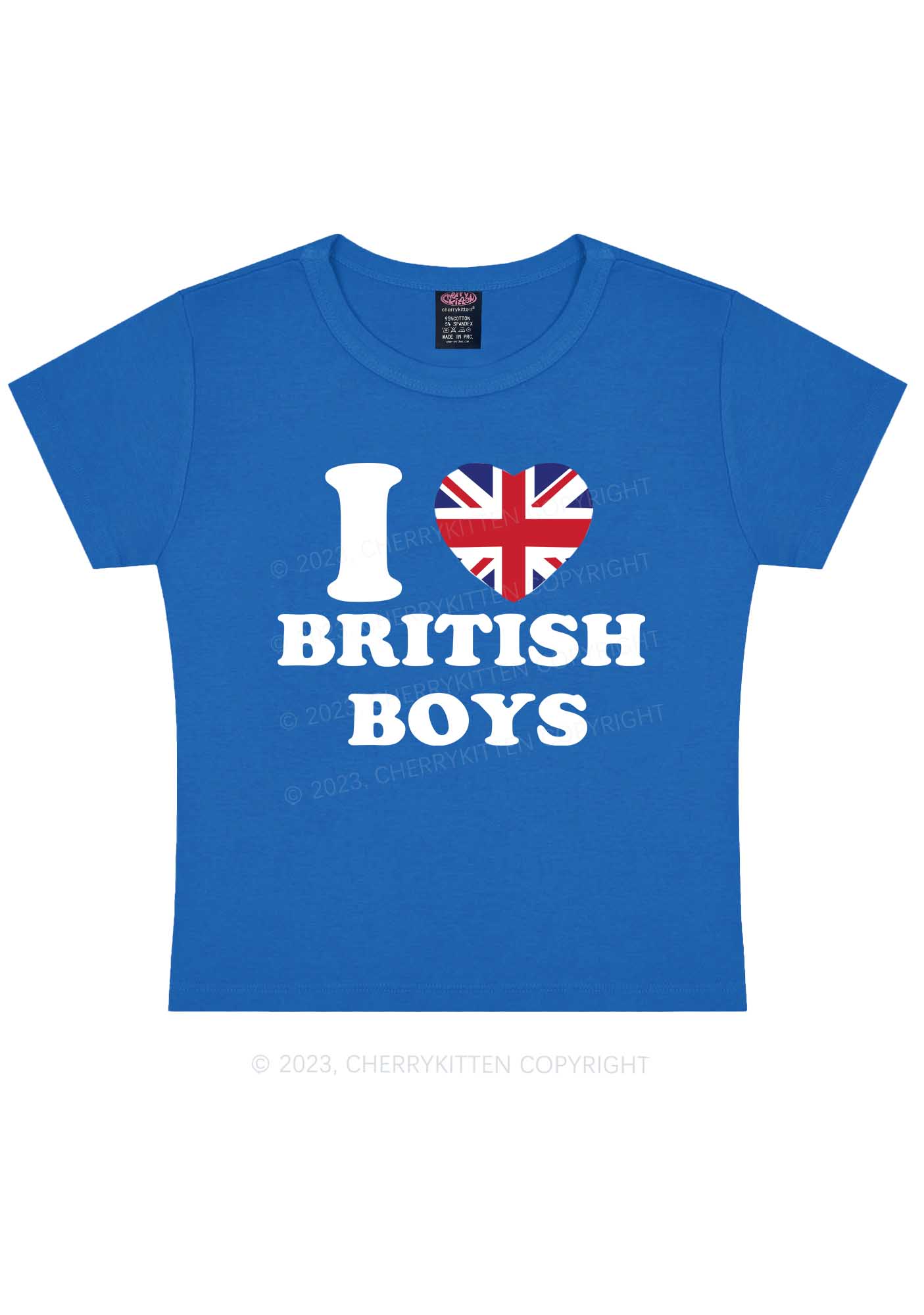 I Love British Boys Y2K Baby Tee Cherrykitten