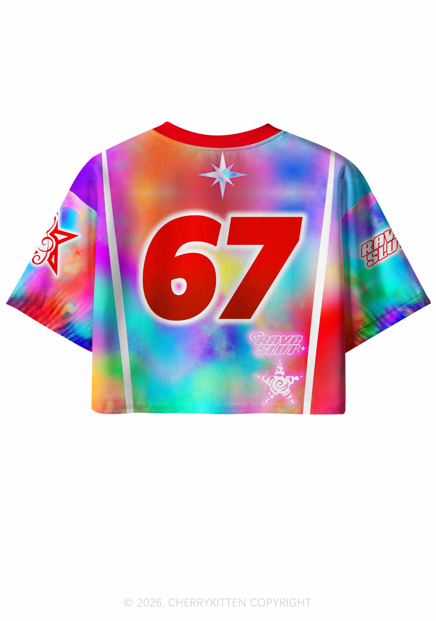 Rave Slxt Tie Dye Y2K Crop Sport Jersey Shirts Cherrykitten