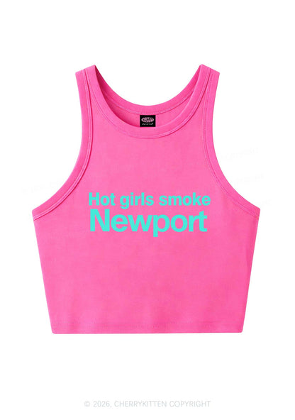 Hot Girls Smoke Y2K Crop Tank Top Cherrykitten