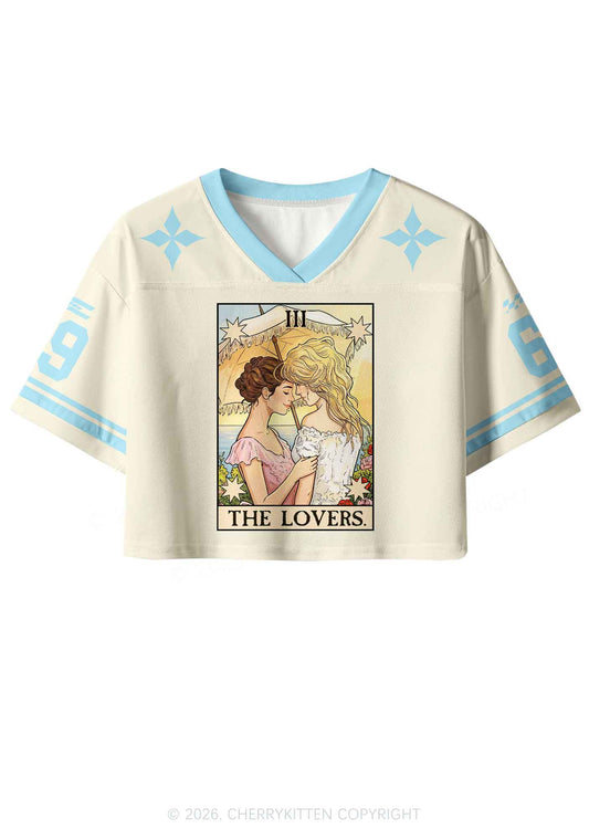 Vintage Beach Lesbian Lovers Pride Y2K Crop Sport Jersey Shirts Cherrykitten
