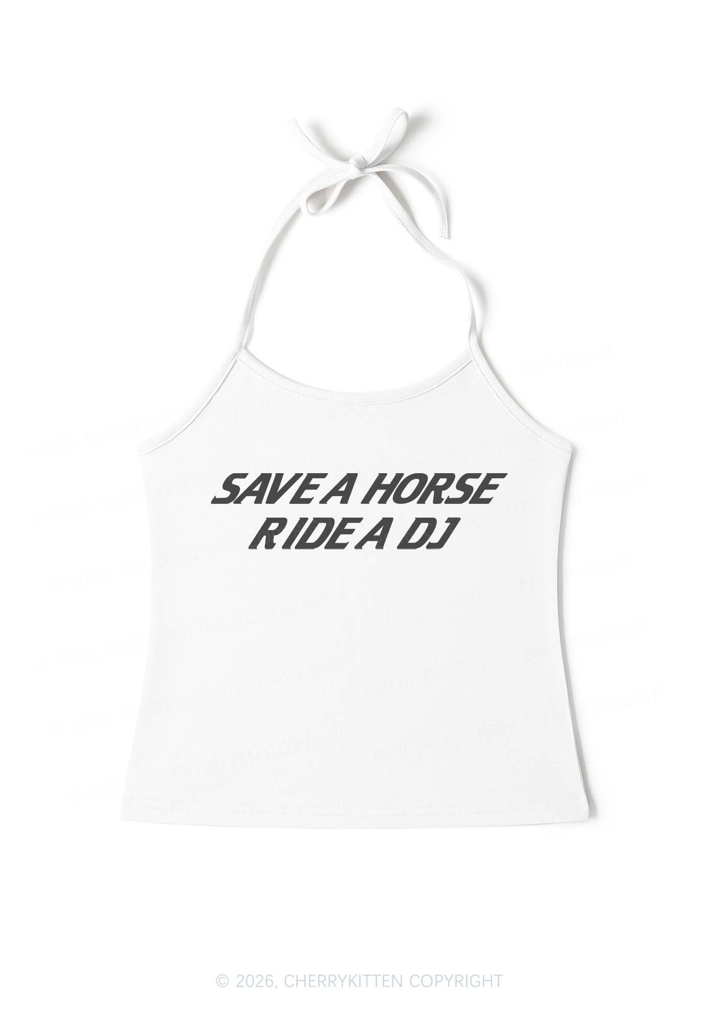 Ride A DJ Y2K Halter Neck Cami Cherrykitten