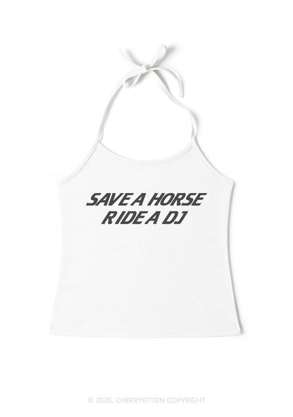 Ride A DJ Y2K Halter Neck Cami Cherrykitten