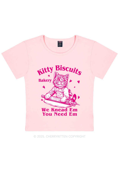 Kitten Biscuits Bakery Valentine's Day Y2K Baby Tee Cherrykitten