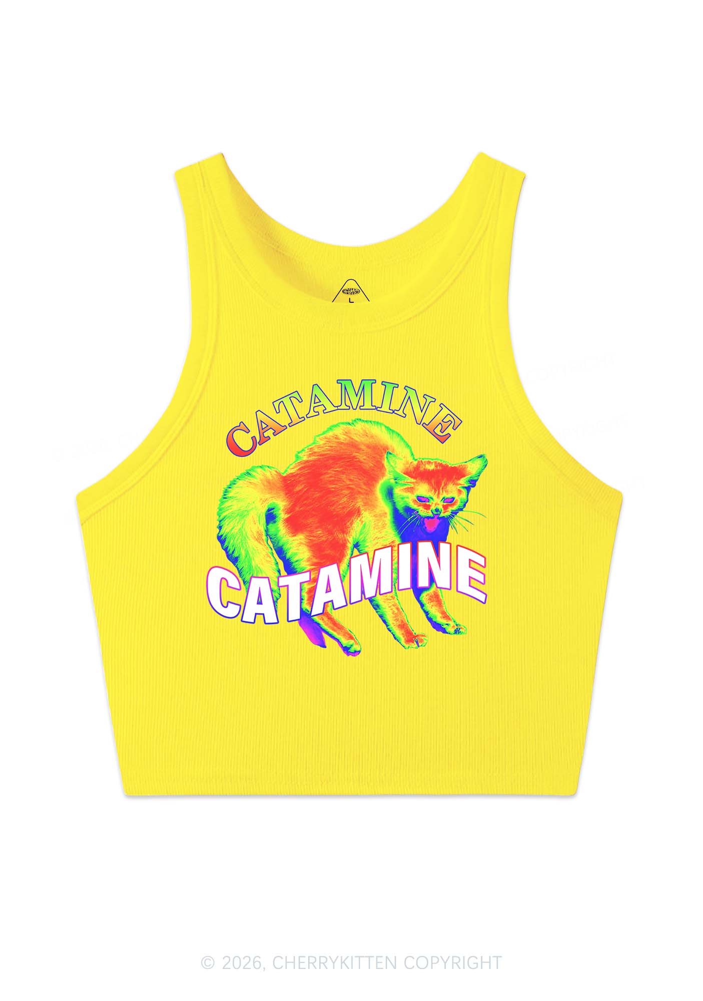 Thermal Cat Y2K Crop Tank Top Cherrykitten