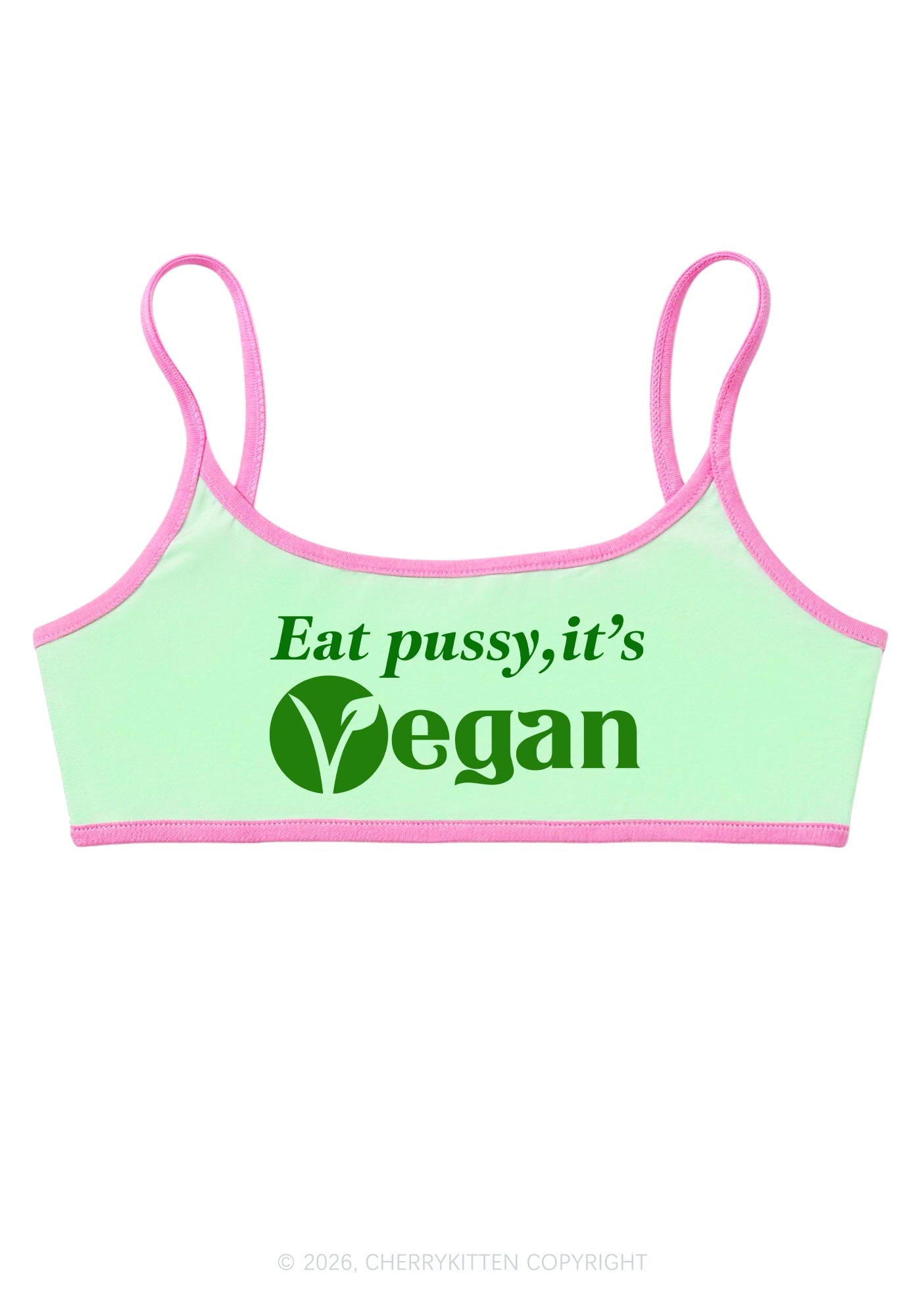 Eat Puxxy Its Vegan Y2K Super Crop Cami Cherrykitten