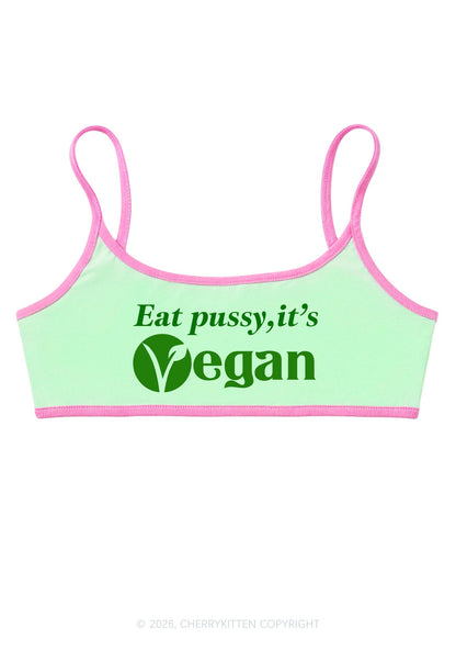 Eat Puxxy Its Vegan Y2K Super Crop Cami Cherrykitten