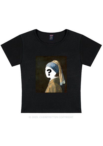Custom Pearl Portrait Y2K Baby Tee Cherrykitten