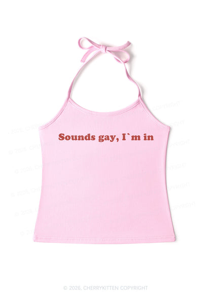 Sounds Gay Pride Y2K Halter Neck Cami Cherrykitten