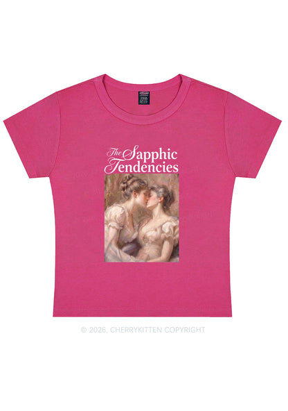 The Sapphic Tendencies Kiss Pride Y2K Baby Tee Cherrykitten