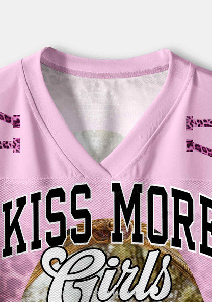 Sapphic Kiss More Girls Pride Y2K Crop Sport Jersey Shirts Cherrykitten