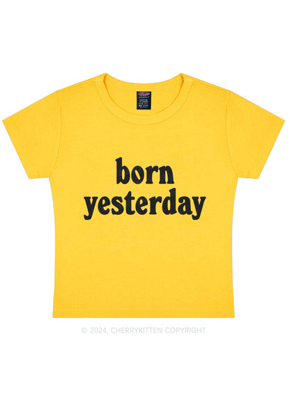 Born Yesterday Y2K Baby Tee Cherrykitten