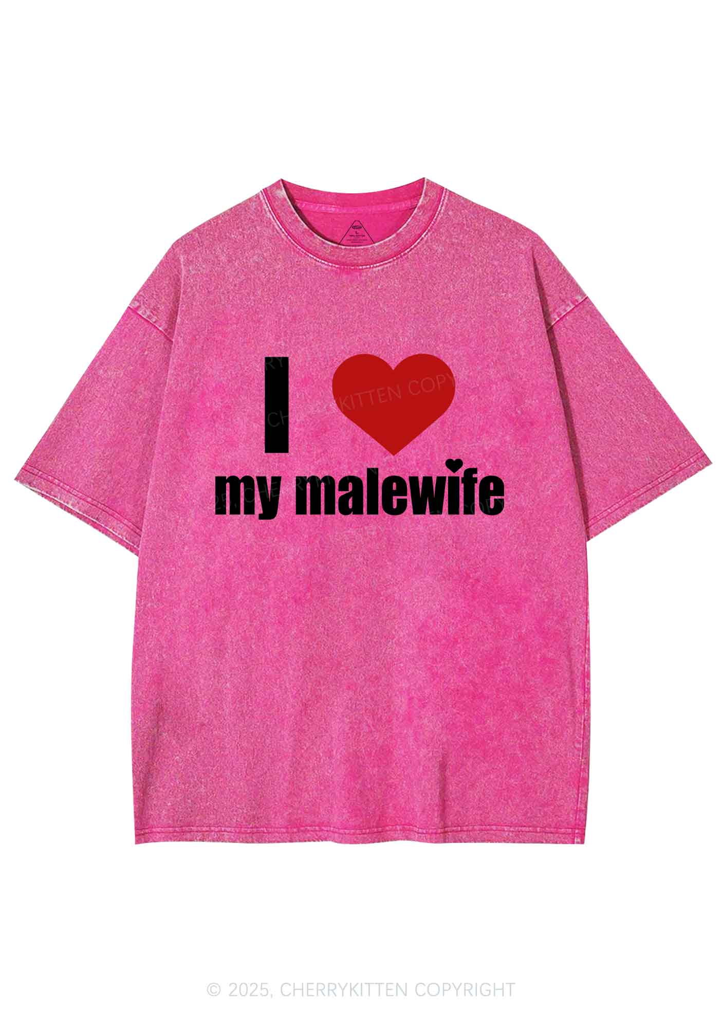 I Love My Malewife Pride Y2K Shirts Washed Tee Cherrykitten