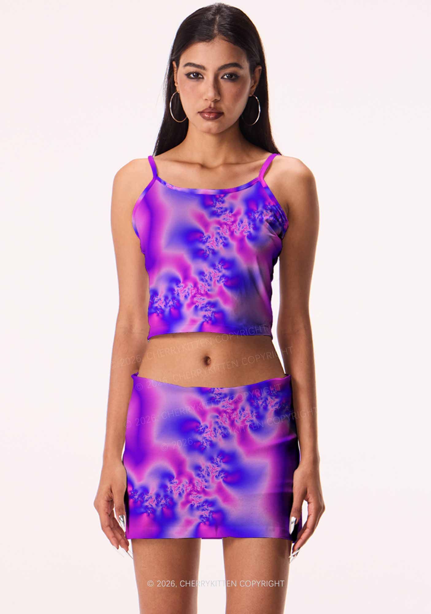 Bisexual Thermal Pride Y2K Print Mini Skirt Cherrykitten