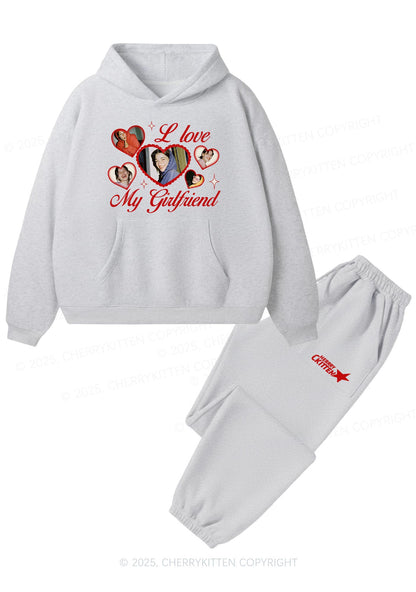 Custom Boyfriend Photos Y2K Valentine's Day Fleece Hoodie Set Cherrykitten