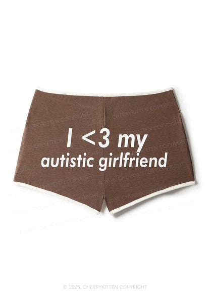 I Love My Autistic GF Valentine's Day Y2K Booty Shorts Cherrykitten