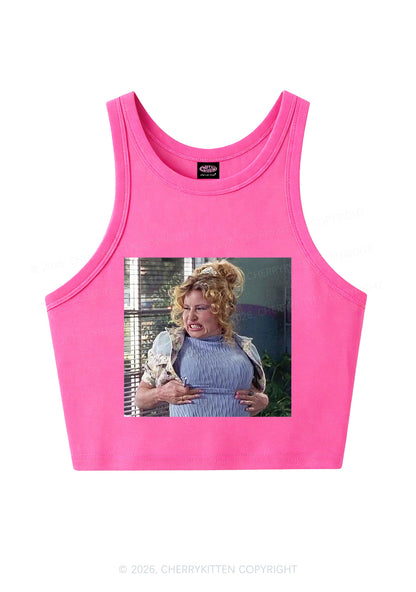 Huge Bxxb Blonde Y2K Crop Tank Top Cherrykitten