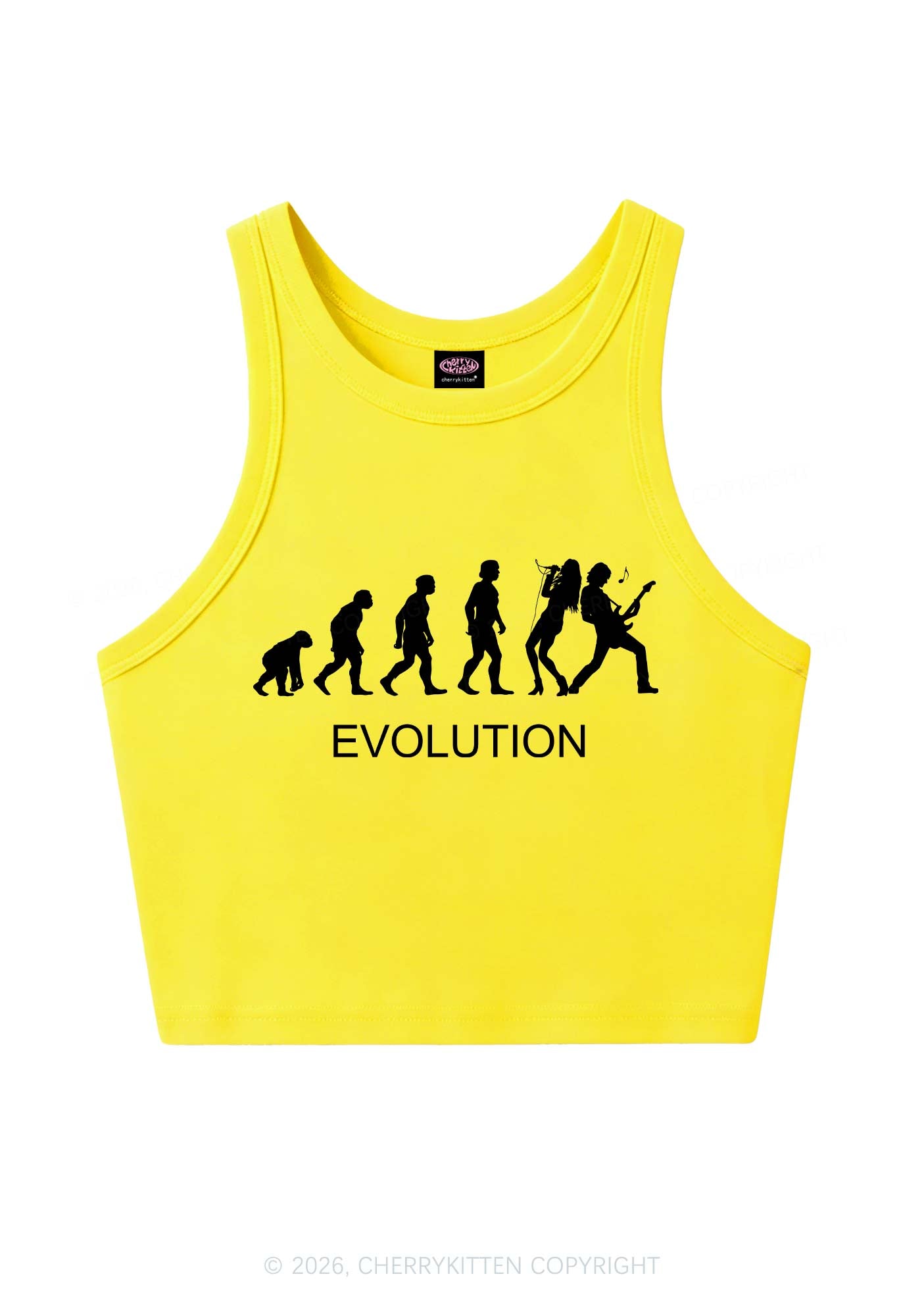 Evolution Rock Band Y2K Crop Tank Top Cherrykitten