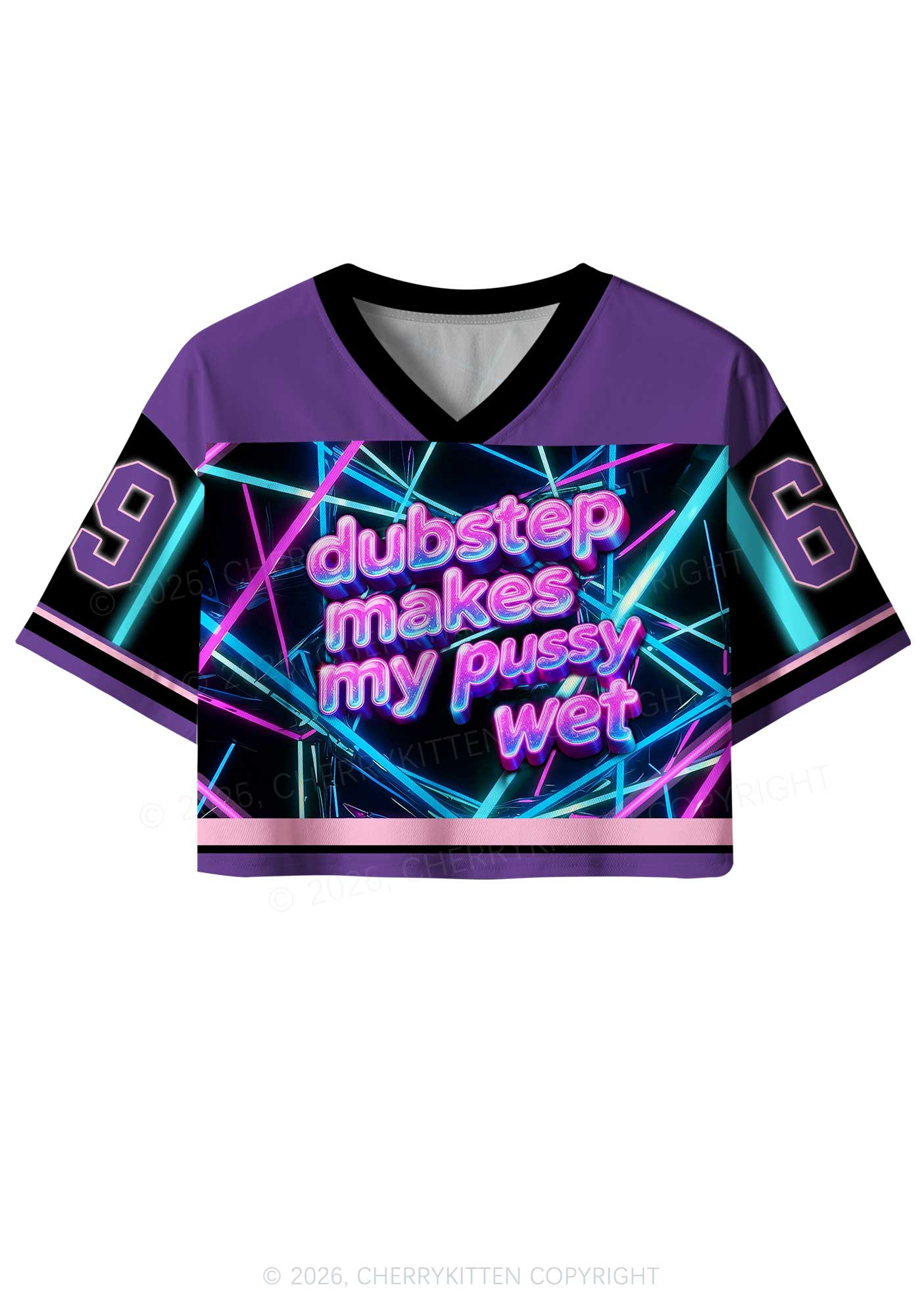 Dubstep Makes My Puxxy Wet Y2K Crop Sport Jersey Shirts Cherrykitten
