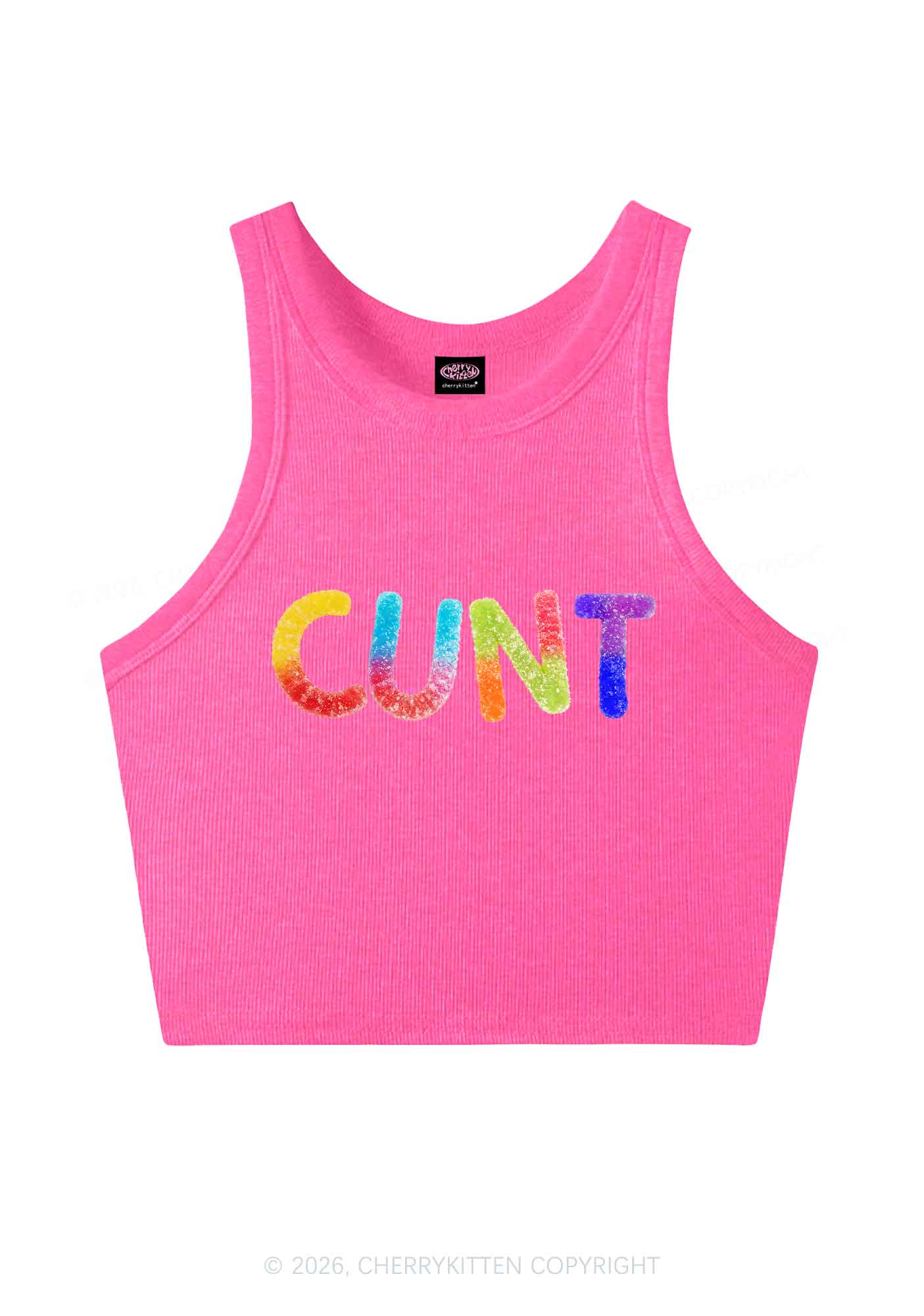 Rainbow Candy Cxxt Pride Y2K Crop Tank Top Cherrykitten
