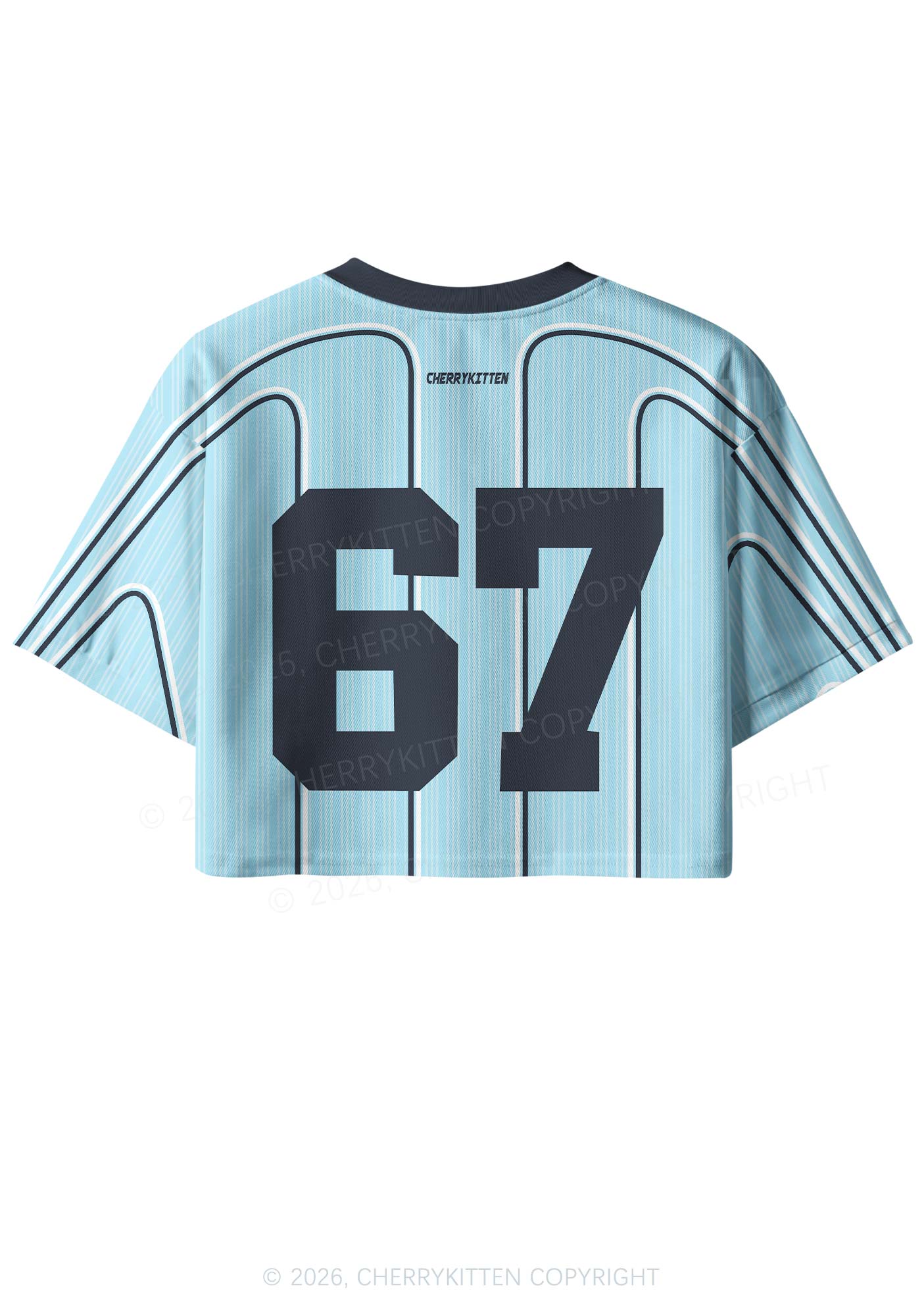 Light Blue Sapphic Tendencies Pride Y2K Crop Sport Jersey Shirts Cherrykitten