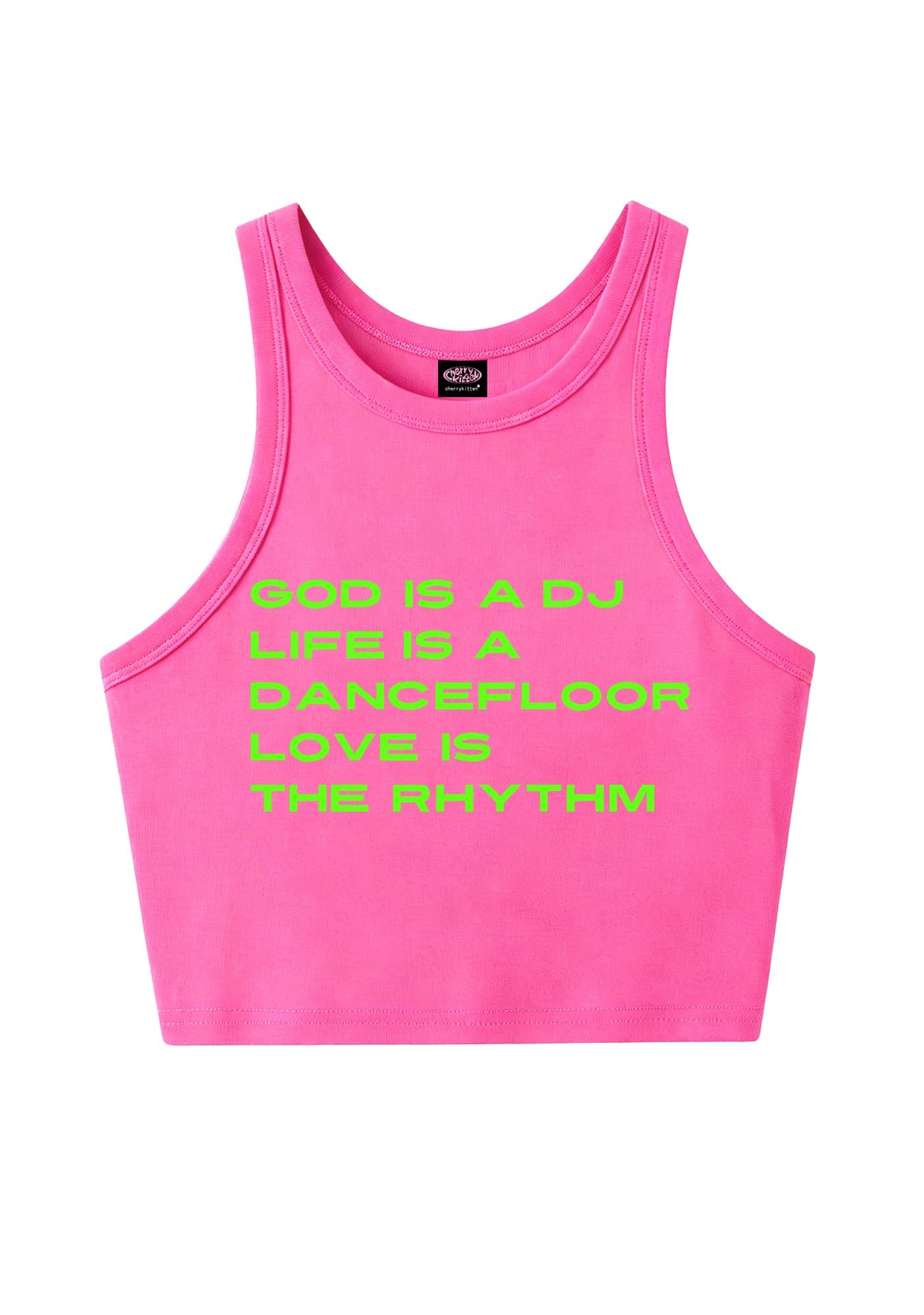Love Is The Rhythm Y2K Crop Tank Top Cherrykitten