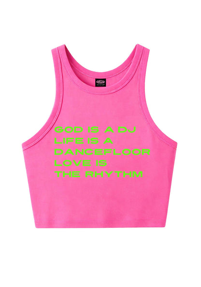 Love Is The Rhythm Y2K Crop Tank Top Cherrykitten