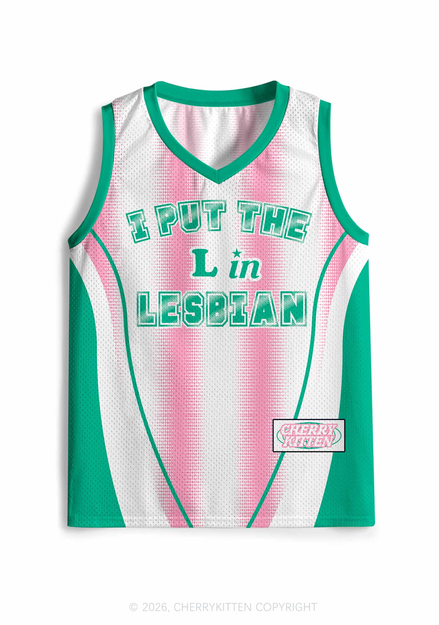 Put L In Lesbian Pride Y2K Sport Jersey Tank Cherrykitten