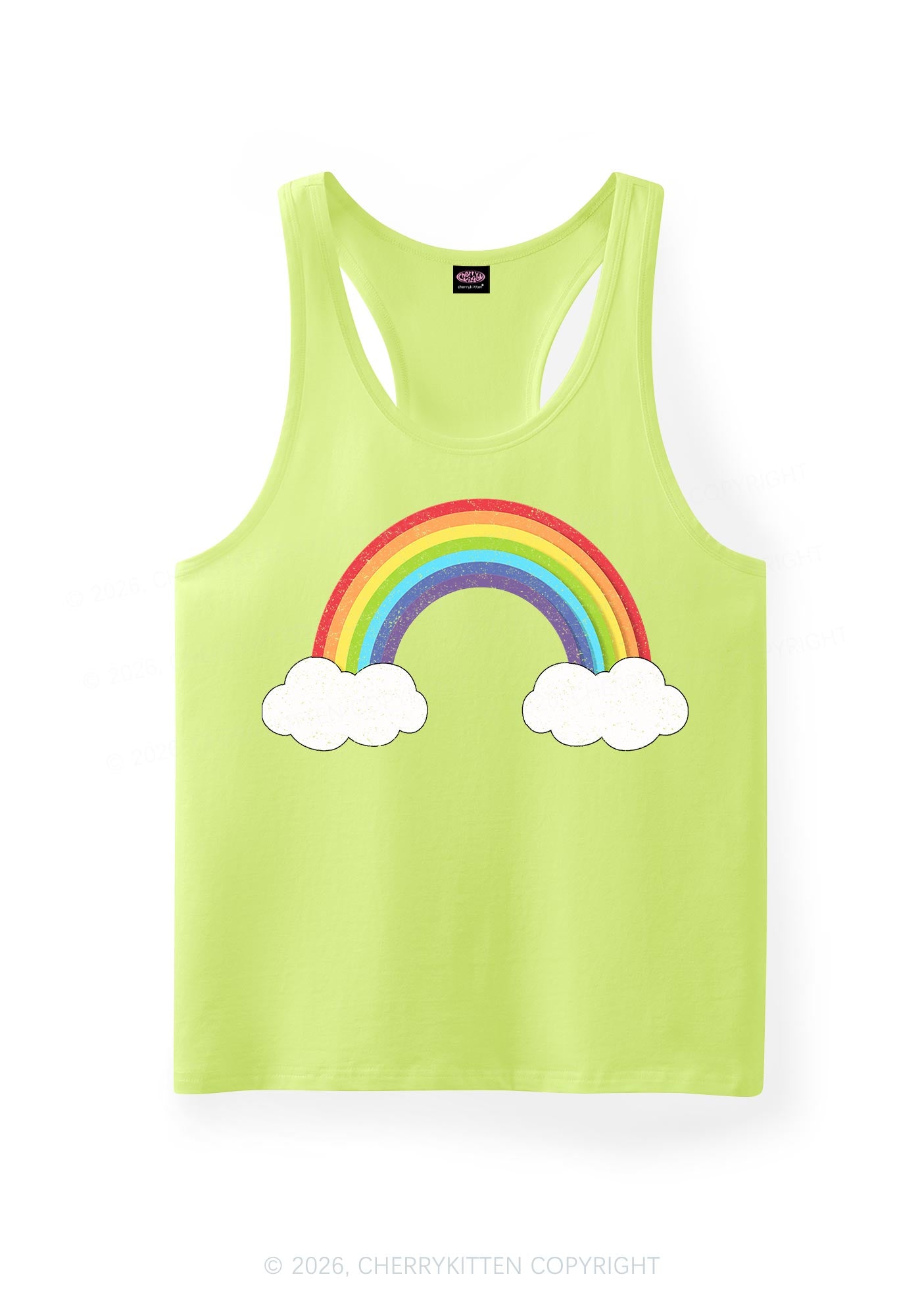 Rainbow Cloud Pride Y2K Men Racerback Tank Top Cherrykitten