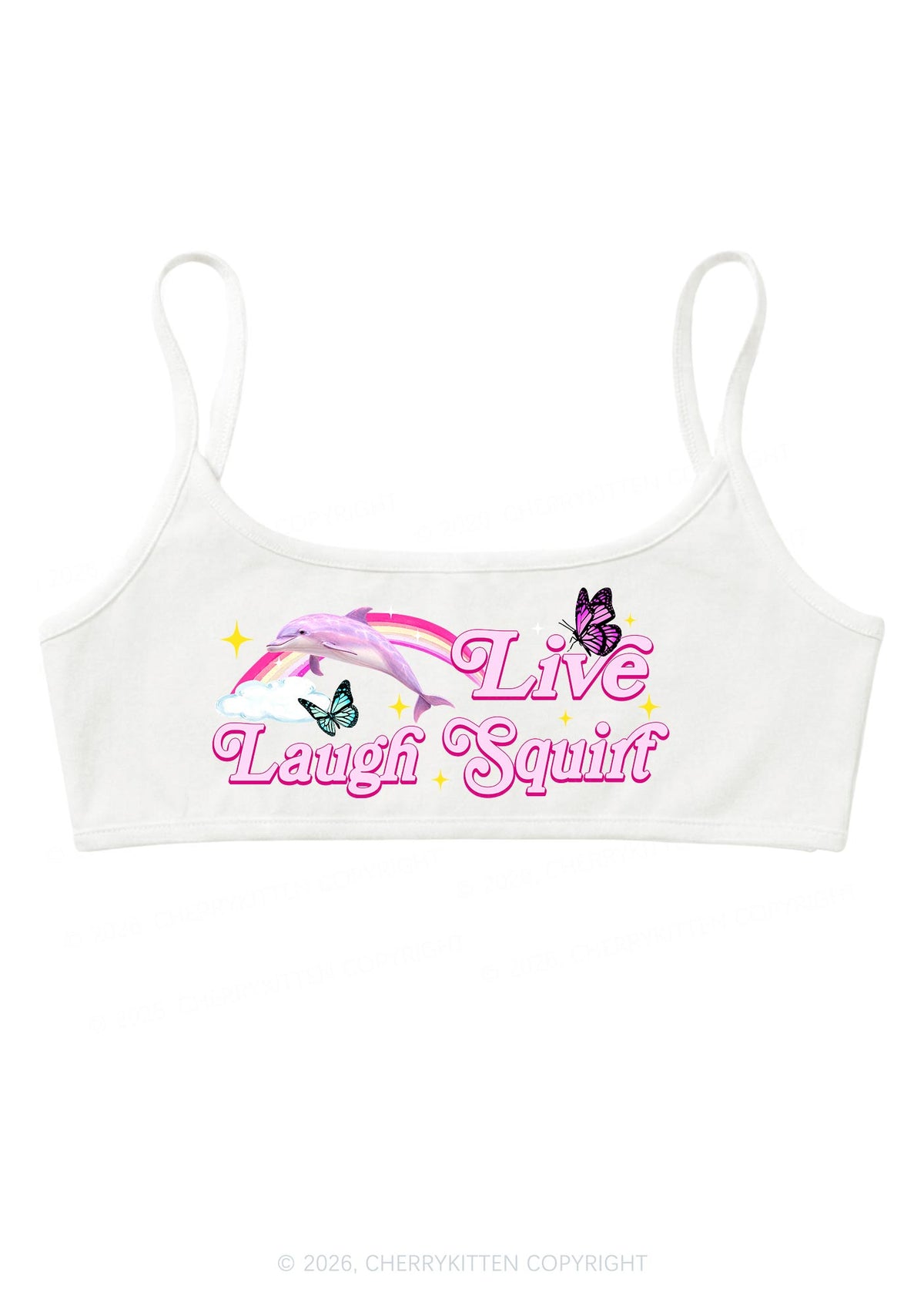 Live Laugh Squirt Y2K Super Crop Cami Cherrykitten