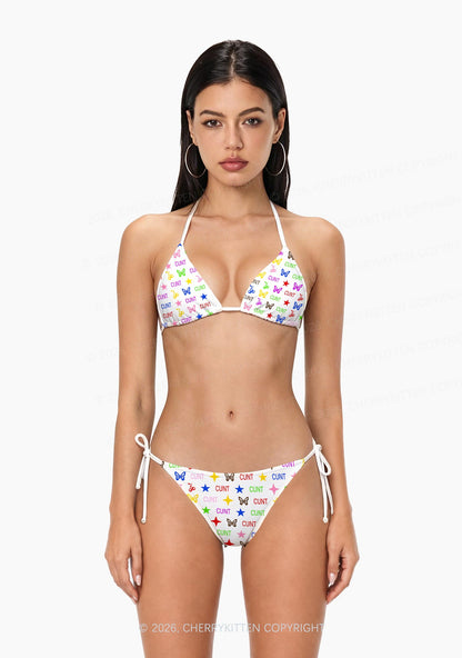Colorful Cxxt Y2K Print Bikini Set Cherrykitten