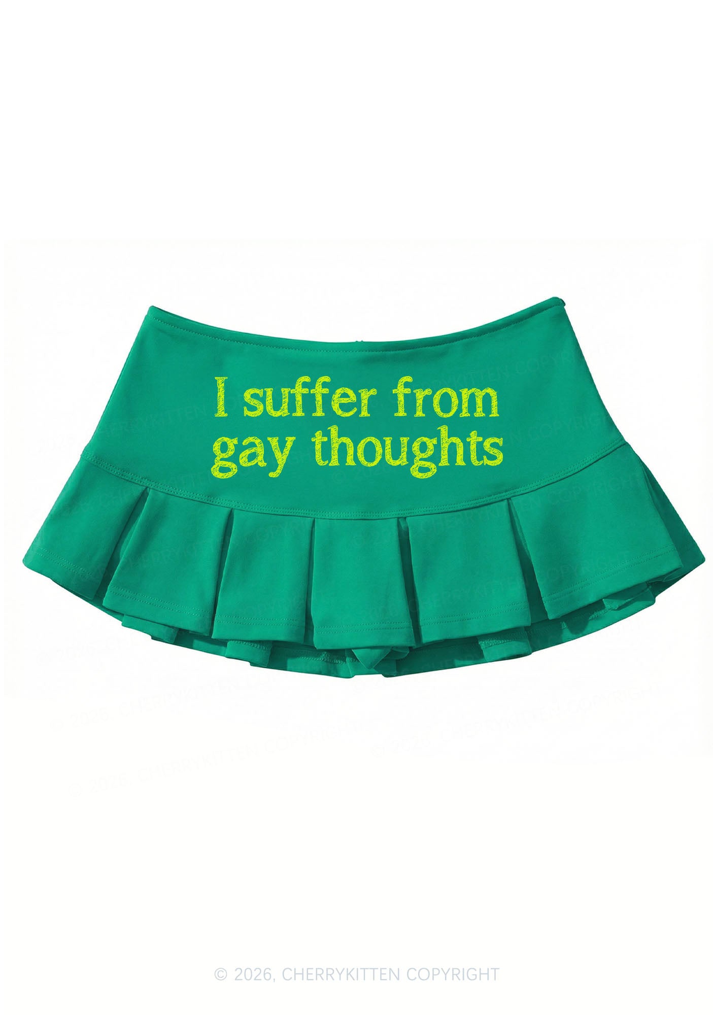 Suffer From Gay Thoughts Pride Y2K Mini Pleated Skirts Cherrykitten